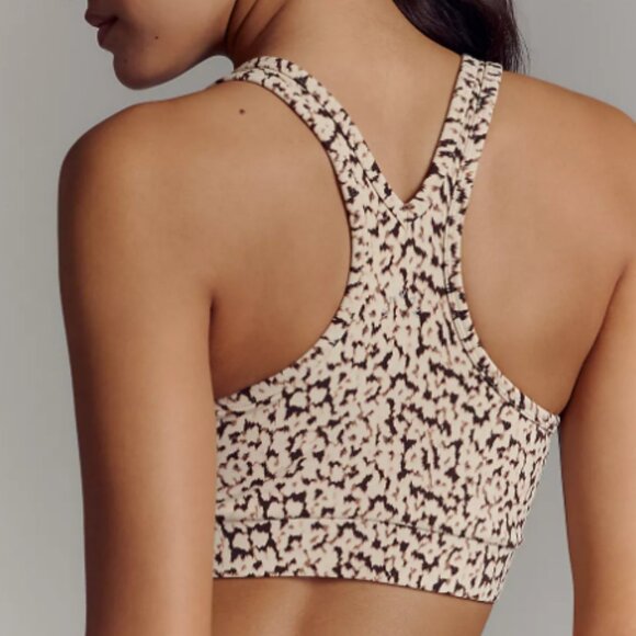Varley Move Selma Bra Almond Abstract Leopard NWT - Picture 2 of 2